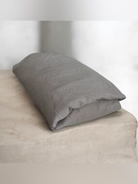 Threshold Fitted Percale 100% Cotton Queen Sheet Grey Gray 400TC
